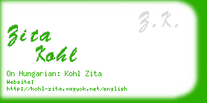 zita kohl business card